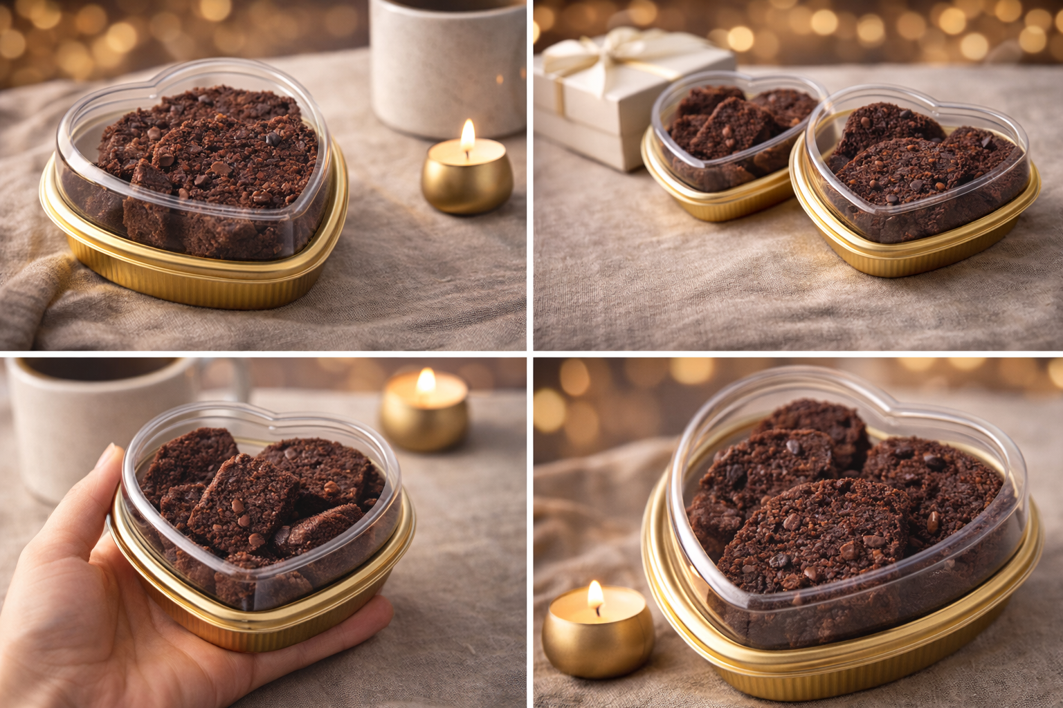 Heart Shaped Dessert Box with Lid – Bake & Serve Aluminium Container with Lid | For Cakes, Brownies, Pudding, Gifting & Parties | Bake & Serve Directly 10 pcs pack - Image 2