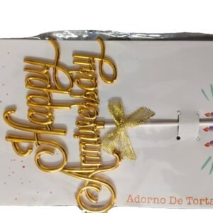 Golden Colour Happy Birthday Topper